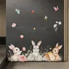 Coelhinho da Páscoa Centro Comercial Decoração de Ambiente Adesivos de Parede Autoadesivos Removíveis Flores Borboletas Atmosfera