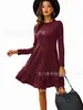 Vestido Redondo de Malha de Três Camadas Estilo Europeu e Americano Novo Outono 2026