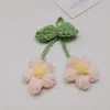Pingente de Flor de Crochê, Pequena Flor de Cinco Pétalas Feita à Mão, Acessório DIY para Roupa, Bolsa, Chaveiro