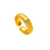 Anillo de alta calidad bañado en oro estilo antiguo, anillo vintage con forma de calabaza incrustado de diamantes cepillado, oro de imitación simple que no se decolora, joyería de Yiwu