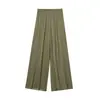 Exportación Transfronteriza Ropa de Mujer Primavera y Verano 2025 Estilo Europeo y Americano Cintura Elástica Plisado Casual Pantalones Casuales de Pierna Ancha para Mujer M561039