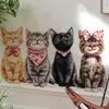 Pegatinas de Pared de Gato Lindas Transfronterizas para Dormitorio, Sala de Estar, Entrada, Decoración de Pared de Fondo, Pegatinas Embellecedoras