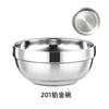 Tazón de Acero Inoxidable 304 de Doble Capa, Tazón de Arroz Engrosado para Cafetería Escolar, Tazón Aislado Anti-Escaldaduras para Sopa, Tazón de Platino Grabado de Grado Alimenticio