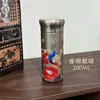 Diario Xiaocha Taza de Titanio para Estudiantes Mujeres, Taza Aislada de Titanio Puro de Alto Valor Celebridad de Internet con Popote, Portátil, Compacta y Lujosa