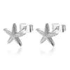Estrela-do-mar Luz Luxo Moda Clássico Elegante Gentil Simples Versátil Exquisito Pérola Estrela-do-mar Brincos de Tarraxa Moda
