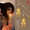 Horquilla de linterna de borla brillante para niños del Festival de Medio Otoño, moño de estilo antiguo, accesorio para el cabello de palacio del Lago Oeste para niñas