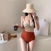 2023 maiô novo feminino dividido cintura alta sunga maiô sexy slim peito pequeno franzido maiô de férias atacado