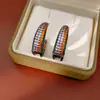 Pendientes de Borla Redonda con Circonita de Aguja Plateada Estilo Nuevo Retro Elegantes Versátiles Pendientes de Lujo Ligero de Gama Alta para Mujer