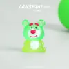 Desenho animado fofo mini colorido urso morango enfeites de carro pingente resina DIY chaveiro acessórios material atacado