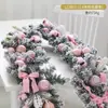 Decoración Navideña Ratán Encriptado Hotel Centro Comercial Ventana Escalera Escena Diseño Nieve Flockada Ratán Colgantes de Puerta