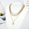 Collar multicapa con letras de diamantes de moda de joyería transfronteriza, colgante sencillo de hip-hop para mujer con 26 letras en inglés
