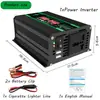 Inversor 12V para 220V110V 300W padrão 4000W conversão de energia de carro LED display de voltagem Duplo USB