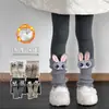 26 Leggings de Invierno para Niña, Diseño Lindo de Conejo, Forrados de Felpa, Engrosados, Pantalones Calientes de Nueve Puntos, Estilo Coreano Ajustados Versátiles