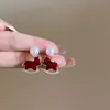 Nuevos Pendientes Rojos de Calabaza Estilo Chino para Mujer, Pendientes Retro de Lujo Ligero para Año Nuevo, Pendientes de Estrella de Gama Alta y Elegantes
