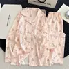Pijama para mujer al por mayor transfronterizo, estilo fino para primavera y otoño, algodón nube, lunares, manga larga, pantalón largo, conjunto holgado dulce para casa