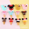 Accesorios de Resina de Helado, Conos de Mickey y Minnie, Materiales para Funda de Teléfono con Pegamento de Crema, Mini Crocs