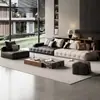 Sofá e Mesa de Centro Modernos Visuais de Luxo Minimalista para Área de Recepção de Empresa, Disposição em Linha Reta, Novo Modelo 2026