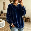 Europeu e Americano 2026 Novo Outono/Inverno Feminino Manga Longa Cor Lisa Casual Gola Redonda Moletom de Veludo Top Mais Vendido Bestseller