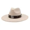 Chapéu de Lã com Aba Larga, Estilo Étnico, Chapéu Jazz para Homens e Mulheres, Novo Estilo Outono/Inverno Ocidental, Top Coração de Pêssego