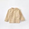 Camiseta Segunda Pele Inverno Bebê Menino Forrada com Lã e Espessada Listrada Roupa Interna Bebê Roupa de Inverno Roupa Interna Bebê