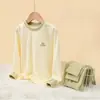 Conjunto Térmico Íntimo para Adolescentes Lyocell Pijama para Alunos do Ensino Fundamental Crianças Meninos e Meninas Roupas de Outono e Conjunto de Calças Compridas