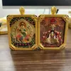 Nova caixa thangka gabu cinco dourado cinco mestre manjusri tridimensional frente e verso thangka pingente pingente