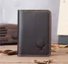 NT001 Primera Capa Piel de Vaca Cuero Crazy Horse Piel Genuina Retro Simple Bolso de Mano con Múltiples Ranuras para Tarjetas Porta Tarjetas Delgado para Hombre Billetera para Mujer