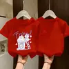 Camiseta de Algodón Puro de Manga Corta para Niñas Estilo Nuevo 2026, Top con Estampado y Cuello Redondo para Niños, Holgada, Cómoda y Amigable con la Piel, Manga Media