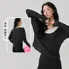 Blusa de Yoga de Manga Longa de Alta Qualidade para Mulheres, Caimento Solto, Camiseta Fitness Amiga da Pele, Look Solto Emagrecedor, Blusa Esportiva Respirável
