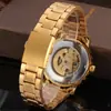 Reloj Mecánico Semi-Automático Hueco Casual de Moda para Hombre Winner Venta al por Mayor Colores Dorado y Plateado Disponibles