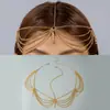 Moda Retrô Europeia e Americana Transfronteiriça Cravejada com Diamantes Estrela Masculina Corrente de Testa para Cabeça com Franja Multicamadas Geométricas Redonda em U Borda de Concha Feminina