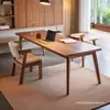 Escritorio de Computadora con Patas de Madera Maciza, Escritorio Grande para Sala de Estar, Escritorio para Oficina en Casa, Escritorio de Estudio para Computadora, Mesa Larga Simple para Leer y Aprender