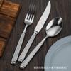 Juego de Cuchillo, Tenedor y Cuchara Romanos, Acero Inoxidable 304, Cubiertos Gruesos Estilo Occidental, Estilo Europeo y Americano Transfronterizo, Juego Resistente de Cuchillo para Bistec, Tenedor y Cuchara