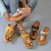 Zapatos de mujer de comercio exterior transfronterizo, sandalias de cuña con punta de playa de verano 2022, sandalias de mujer europeas y americanas al contado