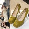 Sapatos de Salto Alto Estilo Fada Ladylike Francês para Mulheres com Saias Cor Pura Salto Alto Agulha 2025 Primavera Novo Estilo