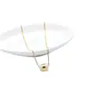 Pé de ouro Hetian jade transferência talão colar de jade natural Xiuyu ouro embutido jade Lutong cadeia de clavícula das mulheres atacado