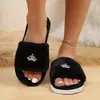 Novas pantufas de pelúcia de alta qualidade com decoração de coroa para mulheres, com ponta aberta, macias e confortáveis, com sola macia, leves e adequadas para o quarto