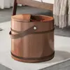 Tina Avanzada para Lavar Pies de Casa Cubo para Pies Barril de Madera Madera de Cedro Madera Maciza Cubo para Pies con Masaje Conservación del Calor Calefacción Tienda de Terapia para Pies Cubo de Baño