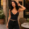 2024 Verano Nuevo Transfronterizo Amazon Estilo Europeo y Americano Camisola sin Espalda Sexy de Color Sólido para Mujer