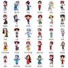 56 adesivos estilo chinês de 56 personagens de desenho animado de grupos étnicos, fofos, à prova d'água, decorativos, adesivos para computador, livro de mão