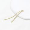 Aretes de tres anillos de metal de alta moda 14k con diamantes, personalidad, temperamento, accesorios de joyería versátiles, aretes redondos, moda