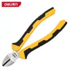 Pinzas de Banco Deli, Pinzas para Cables, Pinzas de Punta de Aguja Multifuncionales de Grado Industrial Ahorradoras de Mano para Electricista, Pinzas de Corte Diagonal, Pinzas de Punta Plana