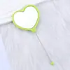 Espejo de Maquillaje de Mano con Forma de Corazón DIY Espejo con Perlas Portátil Espejo de Maquillaje de un Solo Lado Espejo de Maquillaje de Corazón de Plástico Venta al por Mayor