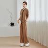 Cardigan de manga curta da moda para mãe jovem, conjunto de duas peças para mulheres, novo, 2025, calças casuais de verão de meia-idade