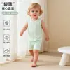 Conjunto de verão fino de duas peças para bebê, colete de malha de algodão e shorts para meninos e meninas, para uso ao ar livre