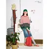 Camiseta de Manga Larga a Rayas Patchwork Retro Americana de Moda Sudadera Unisex de Moda Camiseta Base Superior V01