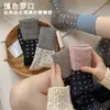 Calcetines de Lana para Mujer, Calcetines de Media Pantorrilla, Estilo Otoño e Invierno, Engrosados y Forrados de Felpa, Cálidos, Bloque de Color, Lunares, Calcetines Holgados Estilo Ins, Venta al por Mayor