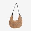 Bolso Cruzado de Paja de Moda Nuevo Bolso Tejido de Nicho Bajo el Brazo Bolso de Playa para Vacaciones en la Costa de Mujer Bolso de Hombro Casual de Paja