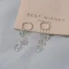 Pendientes Colgantes de Zirconia con Forma de Gota de Agua de Cristal, Sensación de Lujo Ligero y Gama Alta, Frescos y Únicos, Pendientes de Botón Exquisitos y Versátiles