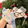 Llavero de Peluche Hello Kitty de Moda Gafas DIY Miu Accesorio Colgante Encanto Exquisita para Bolso